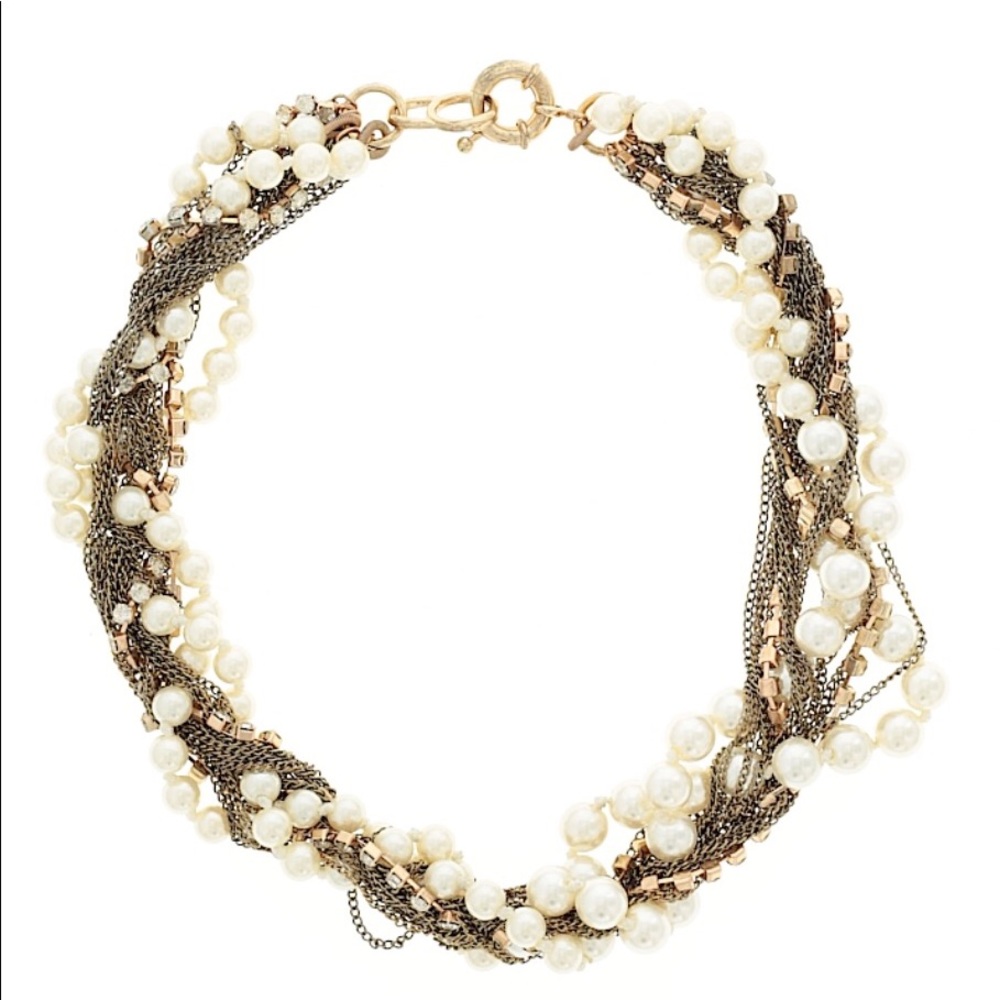 Pearl and Gold-toned Statement Necklace - 60% off!